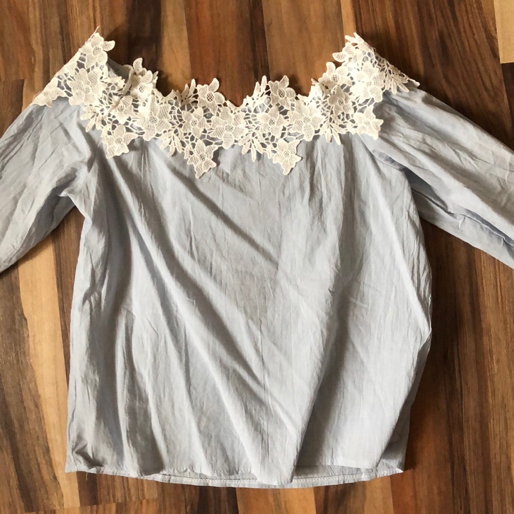 Off the shoulder lace blouse